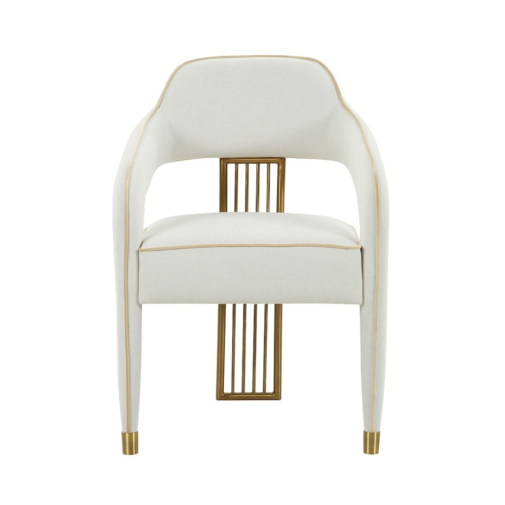 Corralis Cream Performance Linen Dining Chair. Picture 3