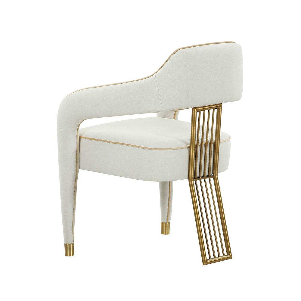 Corralis Cream Performance Linen Dining Chair. Picture 4