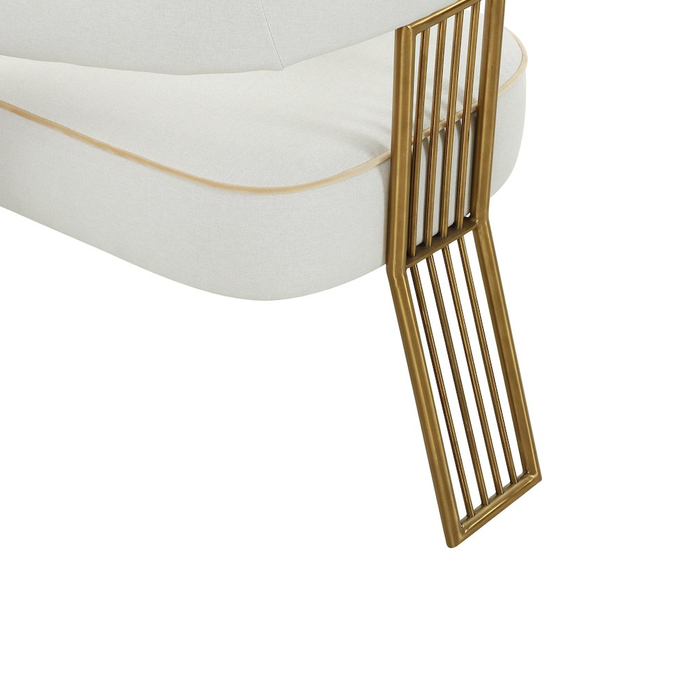 Corralis Cream Performance Linen Dining Chair. Picture 5