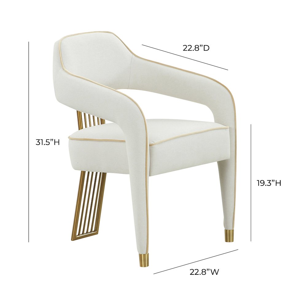 Corralis Cream Performance Linen Dining Chair. Picture 6