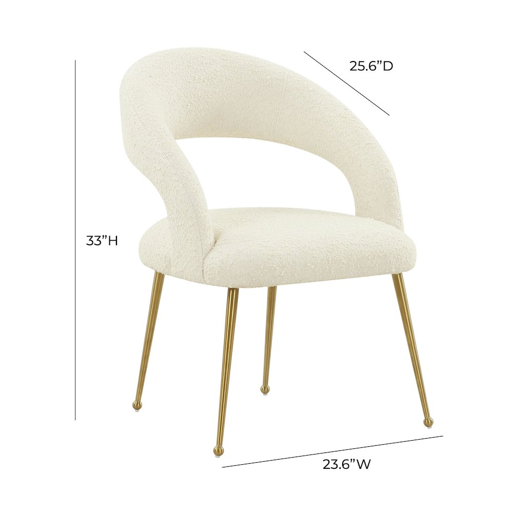 Rocco Cream Boucle Dining Chair. Picture 6