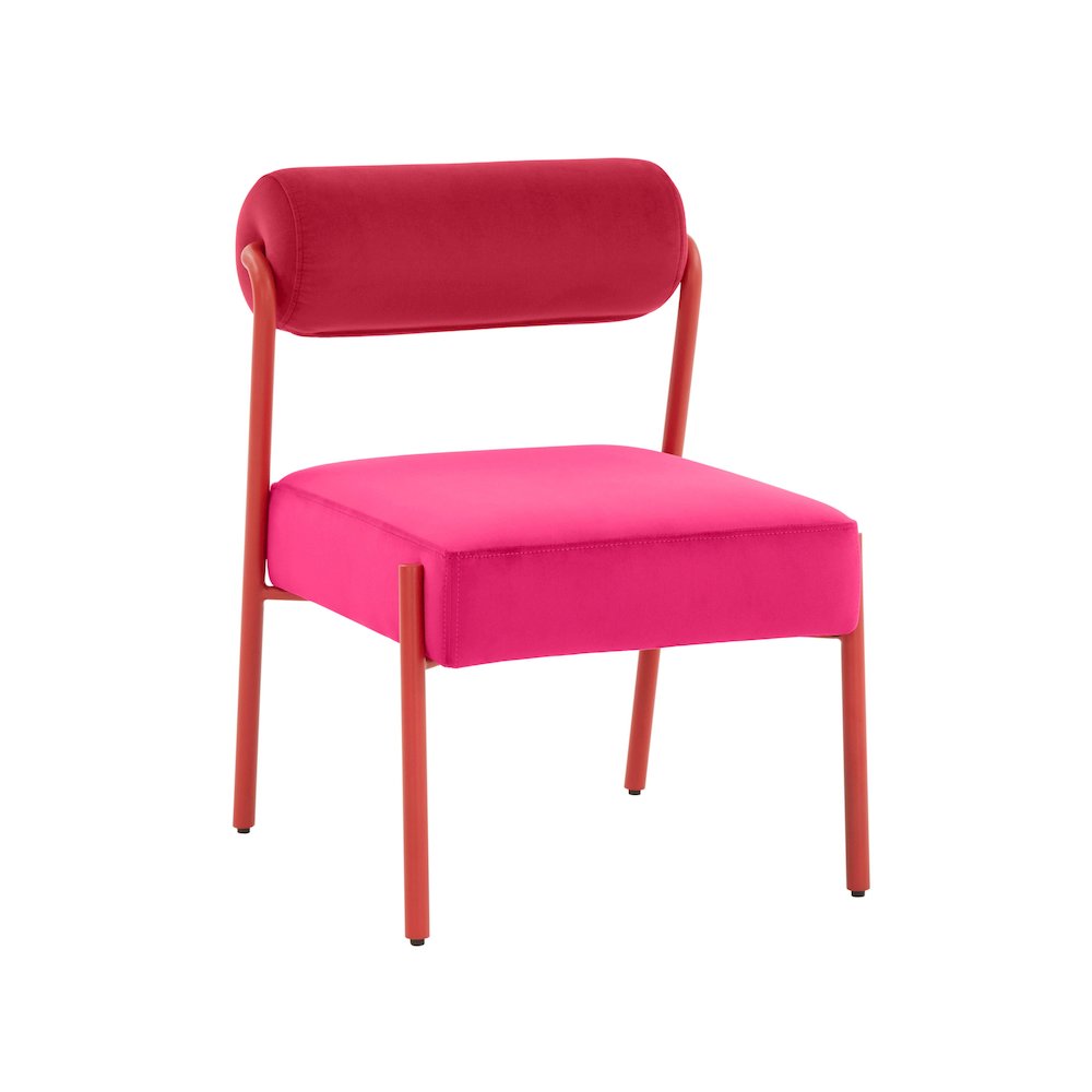 Jolene Hot Pink Velvet Dining Chair - Set of 2. Picture 3