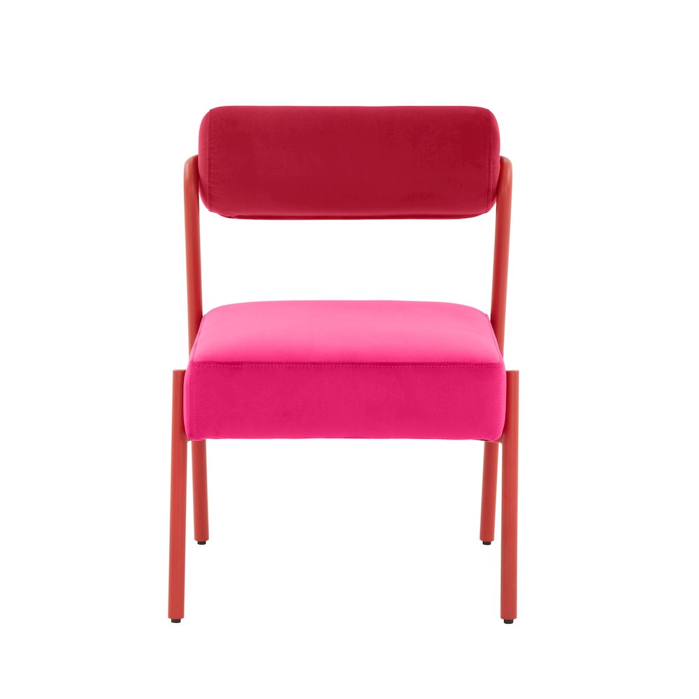 Jolene Hot Pink Velvet Dining Chair - Set of 2. Picture 4