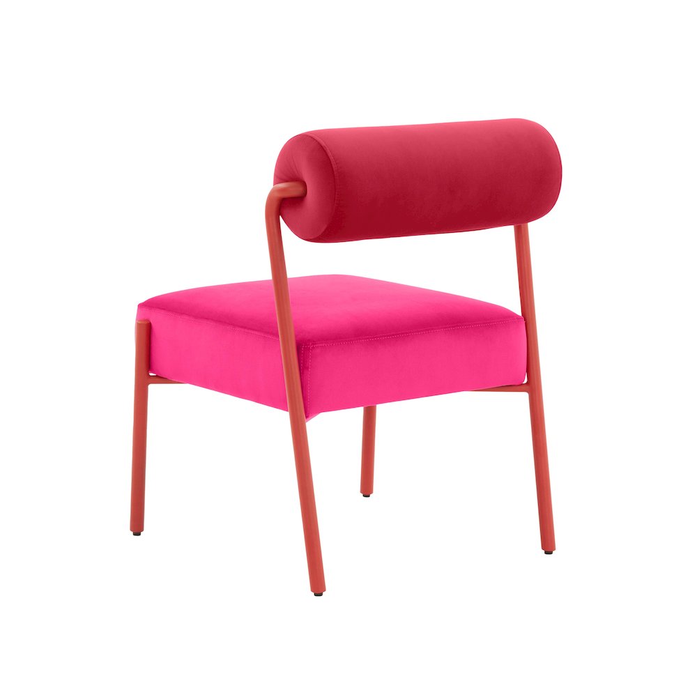 Jolene Hot Pink Velvet Dining Chair - Set of 2. Picture 5
