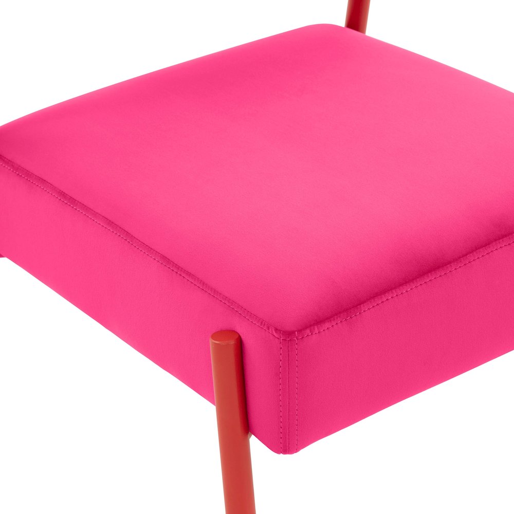 Jolene Hot Pink Velvet Dining Chair - Set of 2. Picture 6
