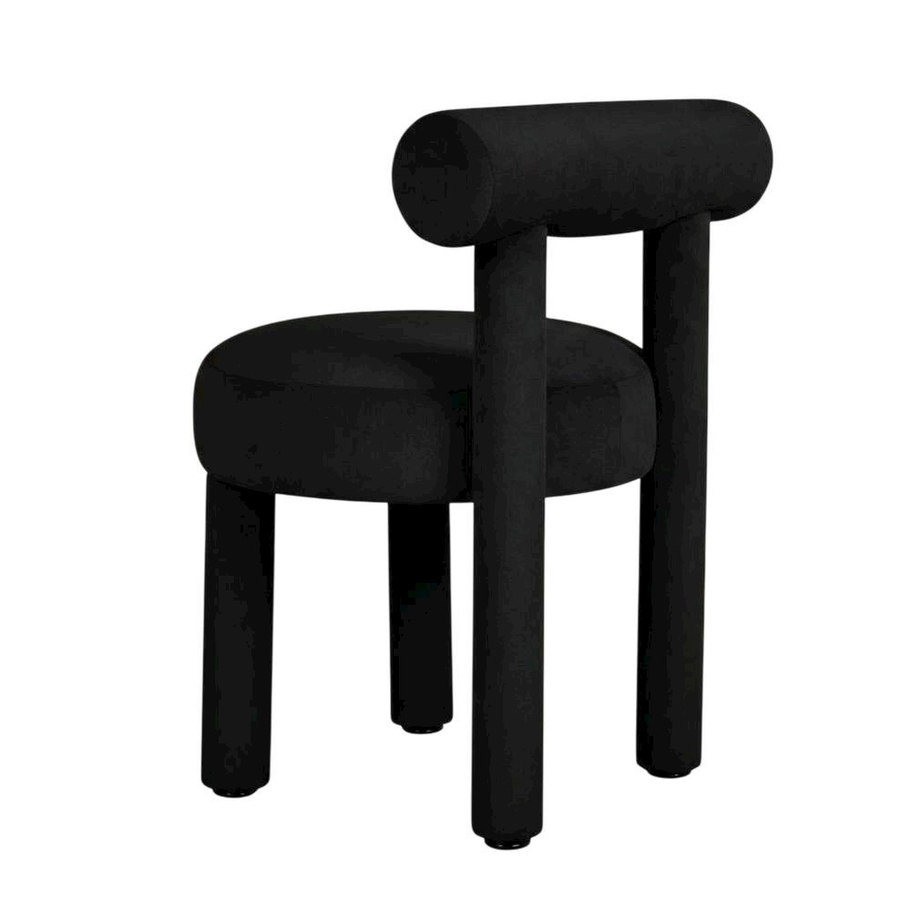Velvet-Upholstered Dining Chair with Rubberwood Legs, Accent Chair for Bedroom. Picture 3