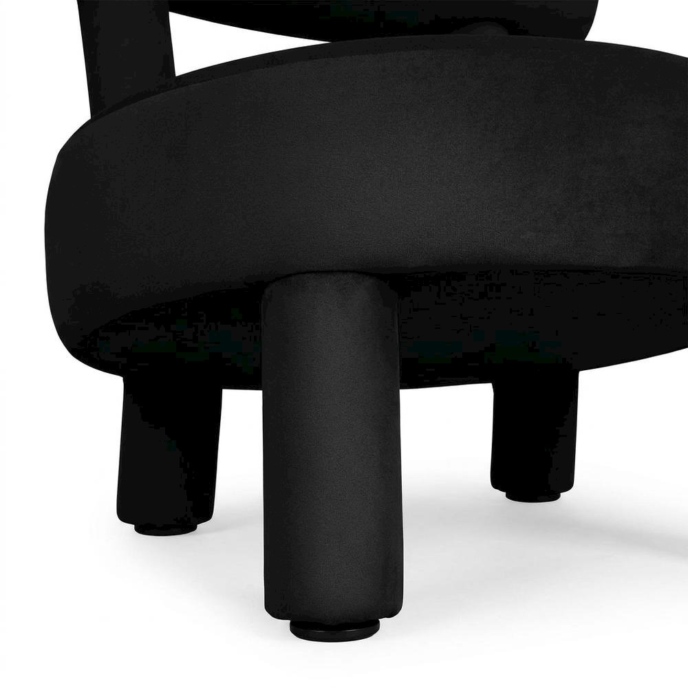 Velvet-Upholstered Dining Chair with Rubberwood Legs, Accent Chair for Bedroom. Picture 7