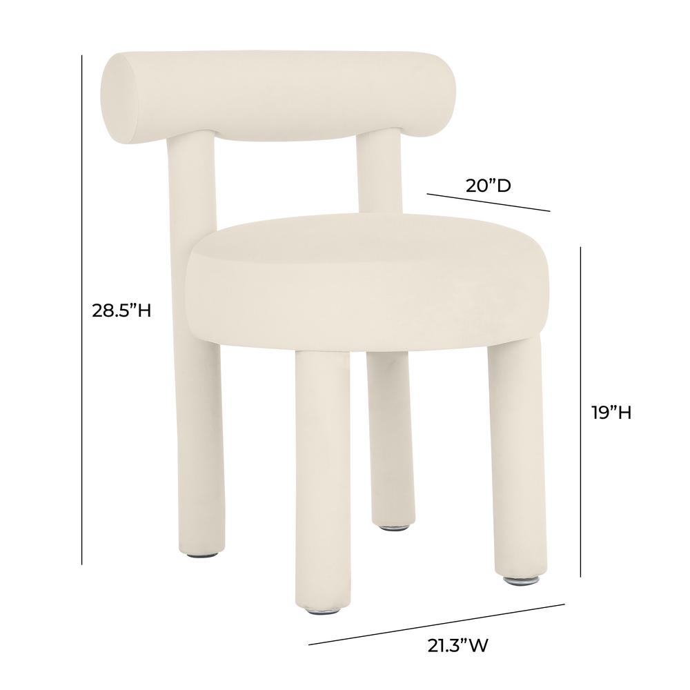 Carmel Cream Velvet Dining Chair. Picture 5