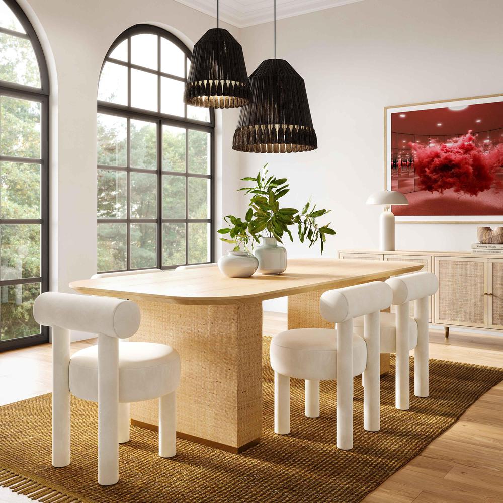 Carmel Cream Velvet Dining Chair. Picture 6
