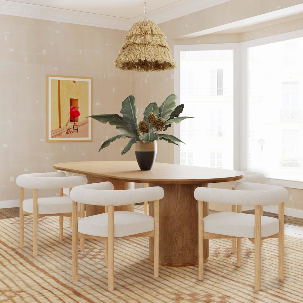 Spara Cream Boucle Dining Chair. Picture 2