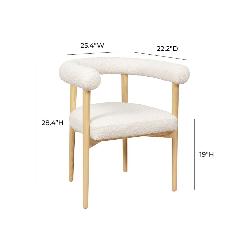 Spara Cream Boucle Dining Chair. Picture 6