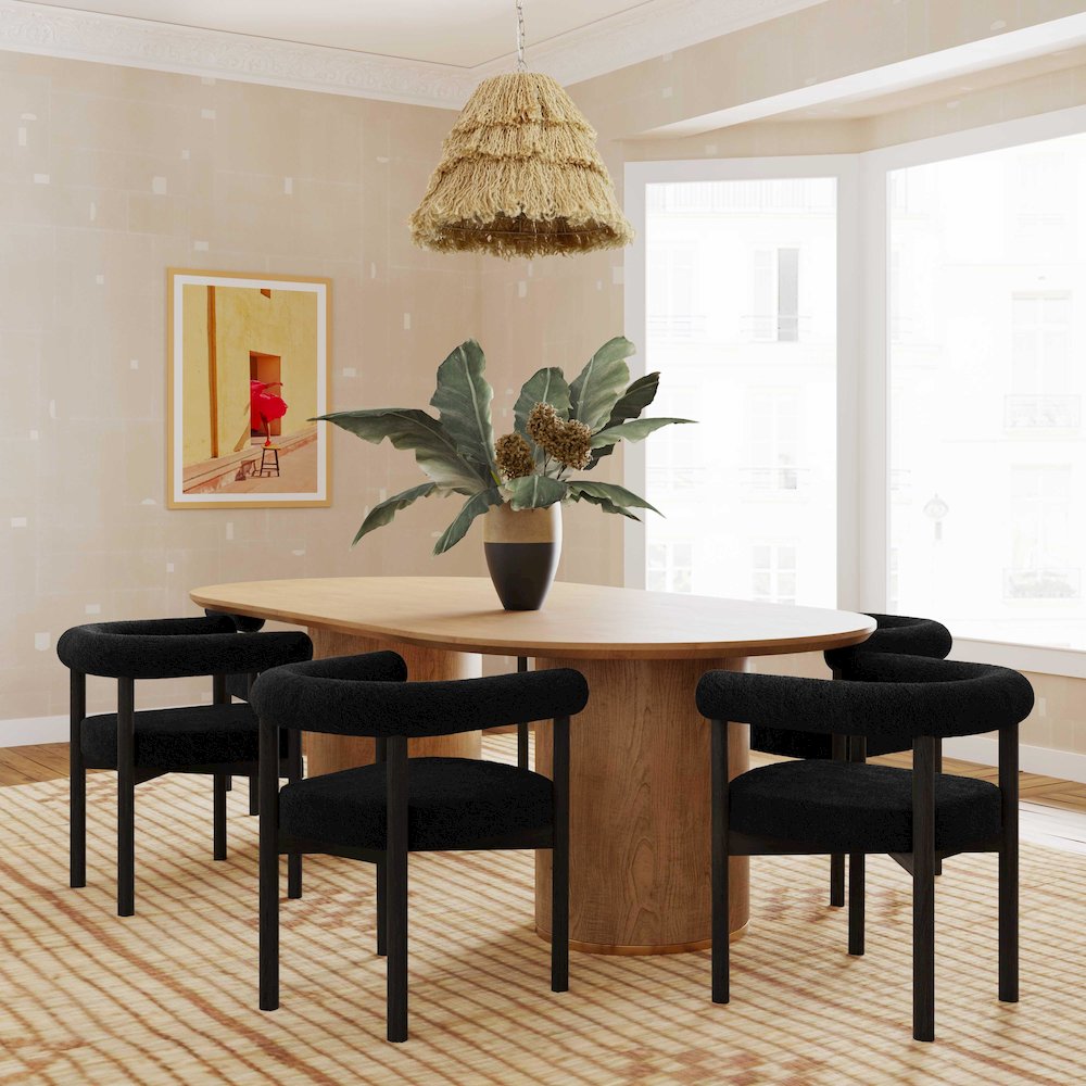 Spara Black Boucle Dining Chair. Picture 2