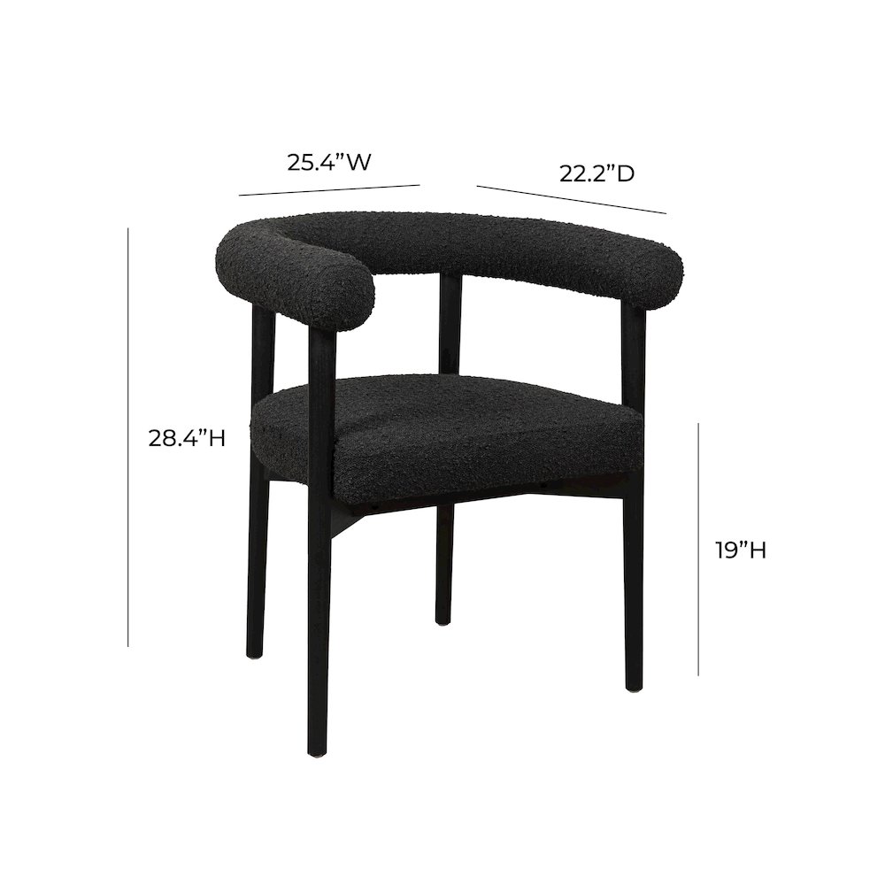 Spara Black Boucle Dining Chair. Picture 6