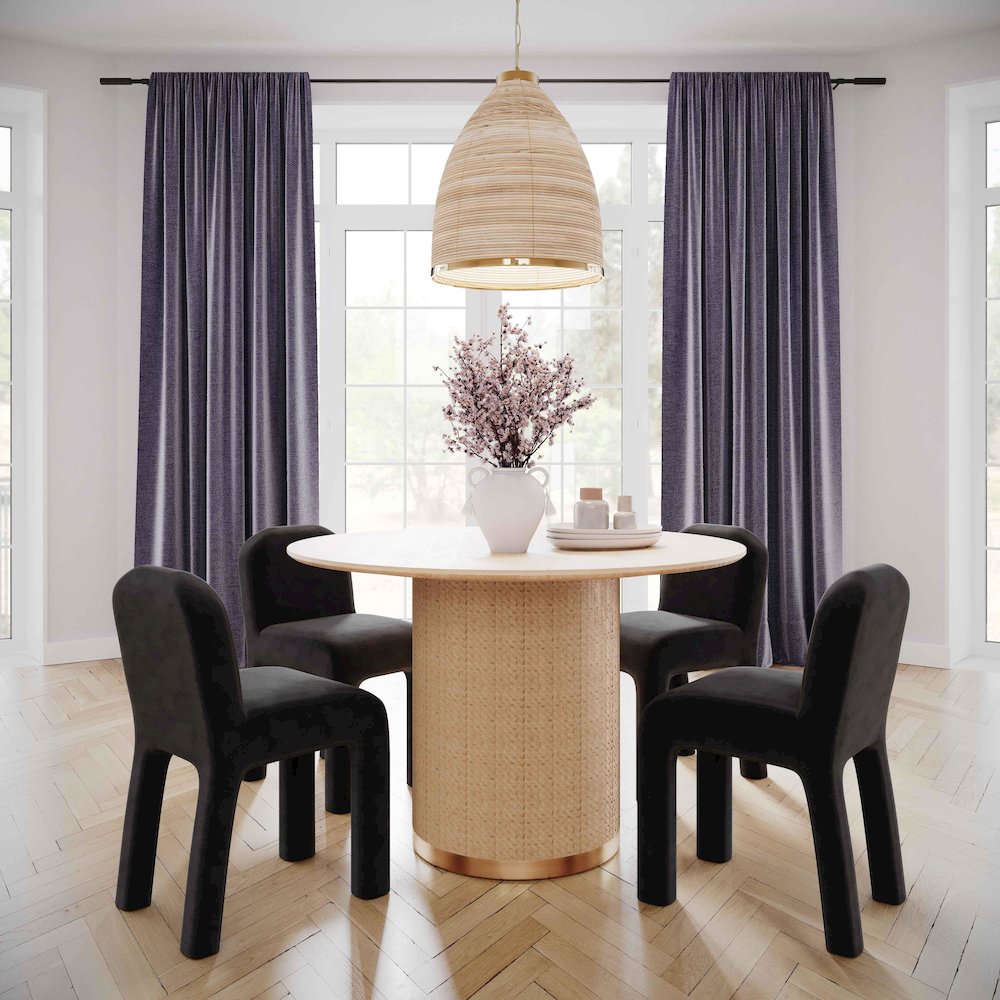 Georgia Midnight Black Chenille Dining Chair. Picture 2