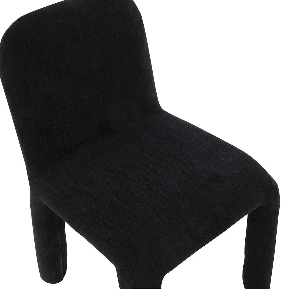 Georgia Midnight Black Chenille Dining Chair. Picture 5