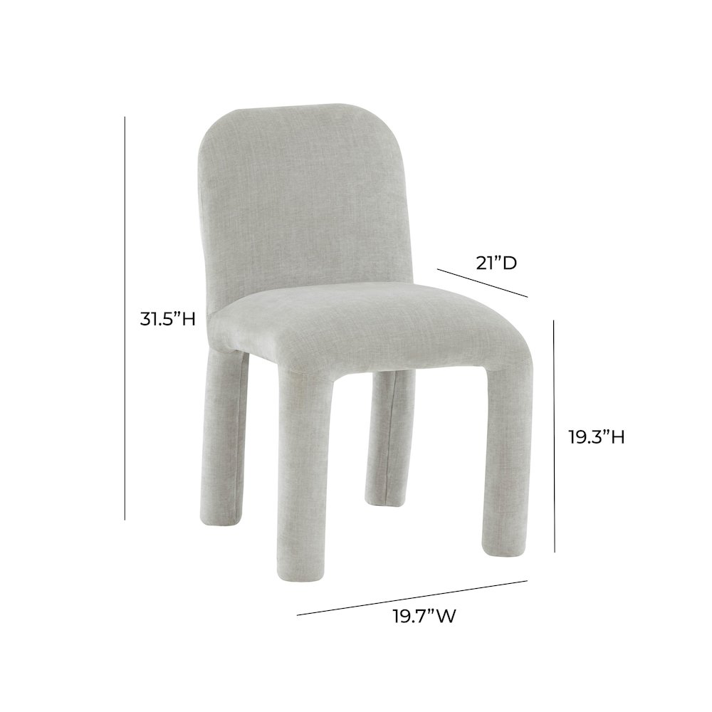 Georgia Light Grey Chenille Dining Chair. Picture 7