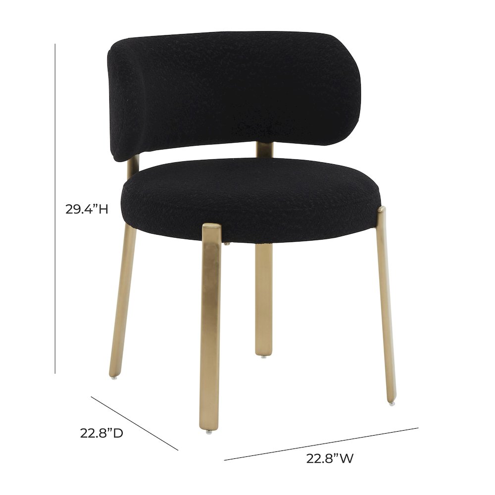 Margaret Black Boucle Dining Chair. Picture 6