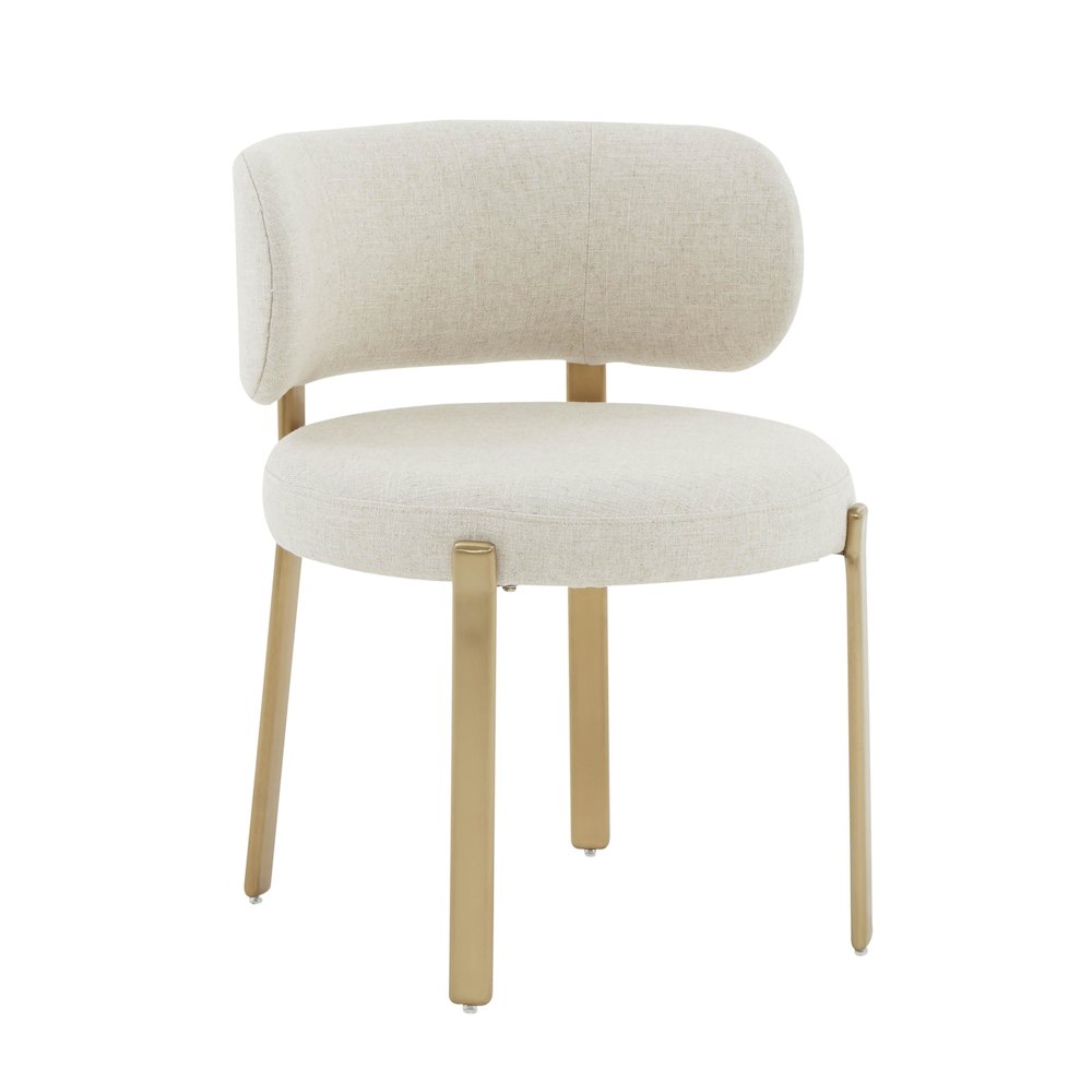 Margaret Cream Performance Linen Dining Chair. Picture 1