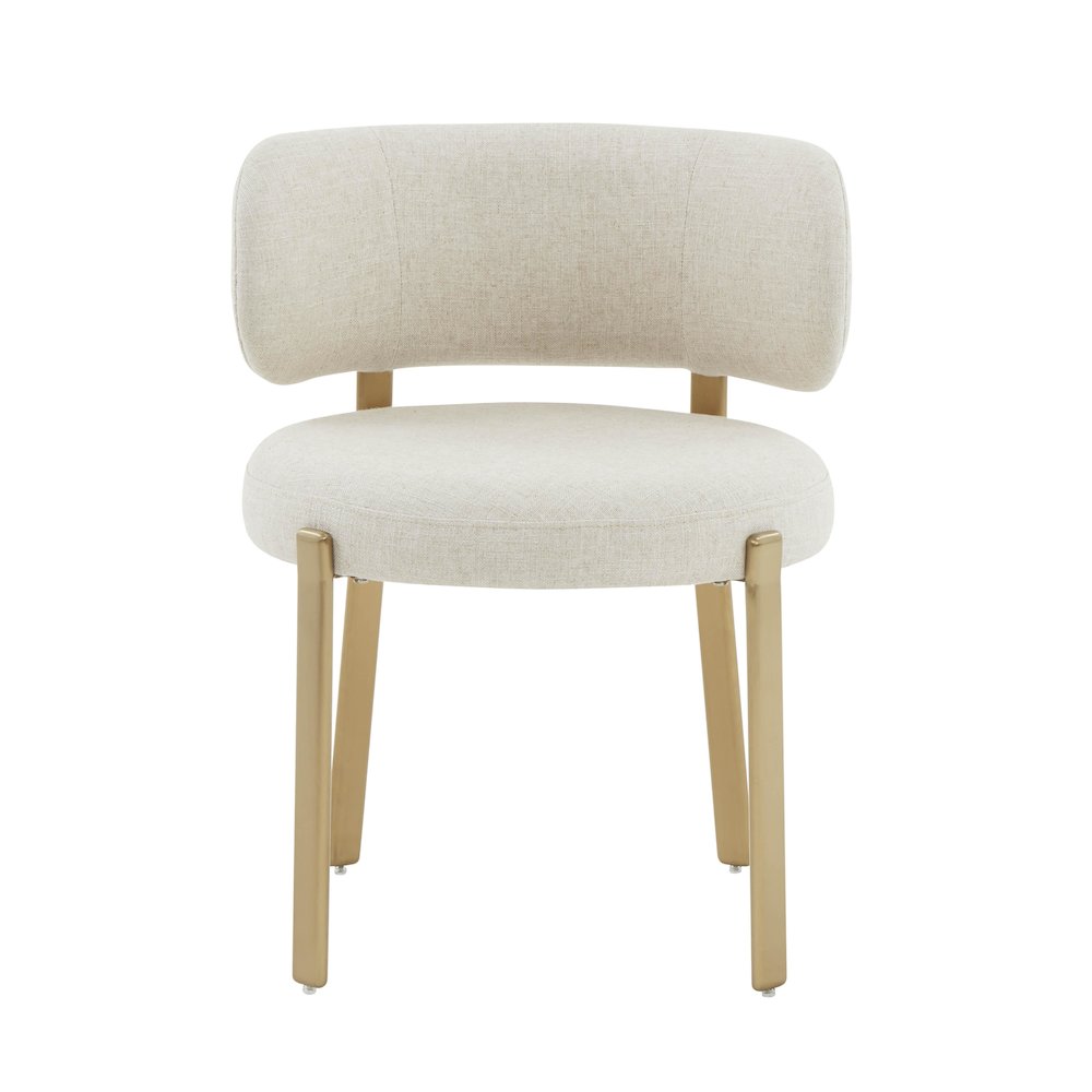 Margaret Cream Performance Linen Dining Chair. Picture 3
