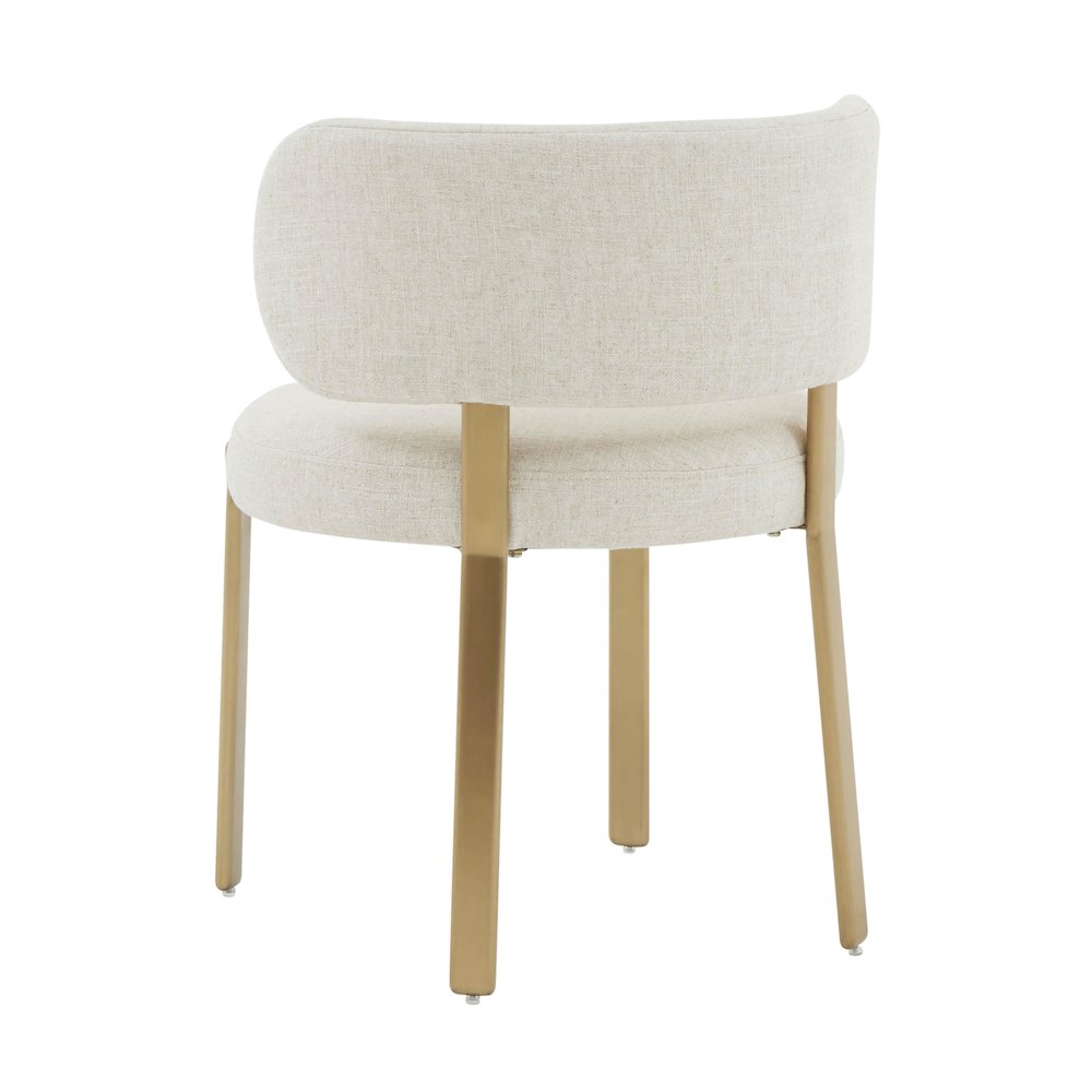 Margaret Cream Performance Linen Dining Chair. Picture 4
