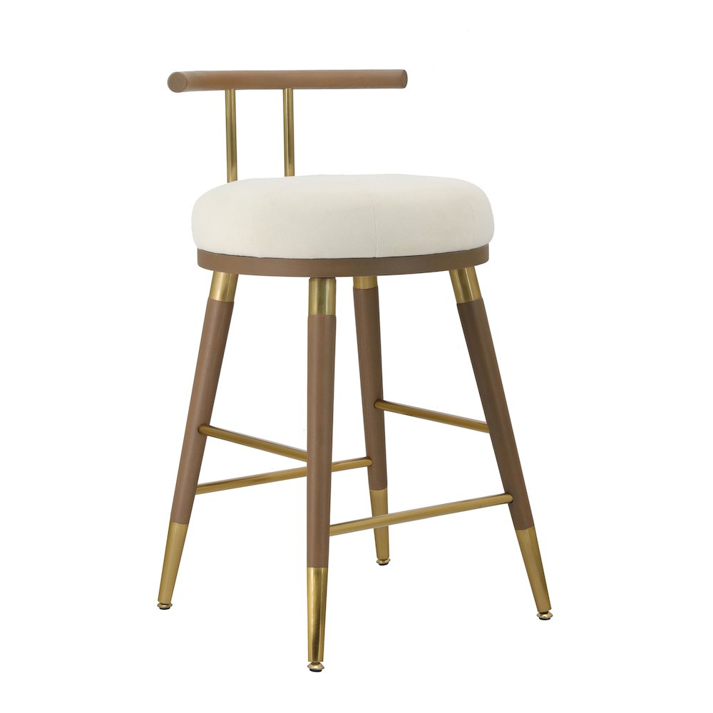 Juniper Cream Velvet Counter Stool. Picture 1