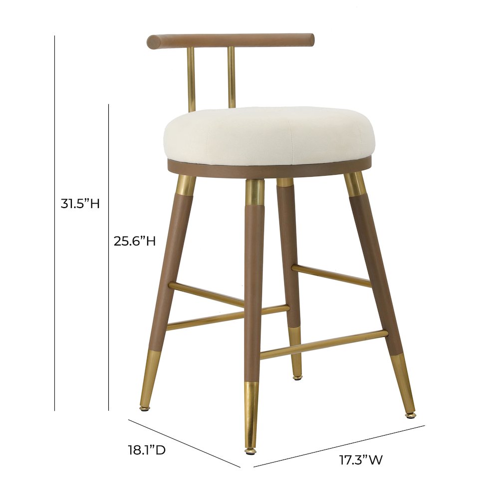 Juniper Cream Velvet Counter Stool. Picture 6