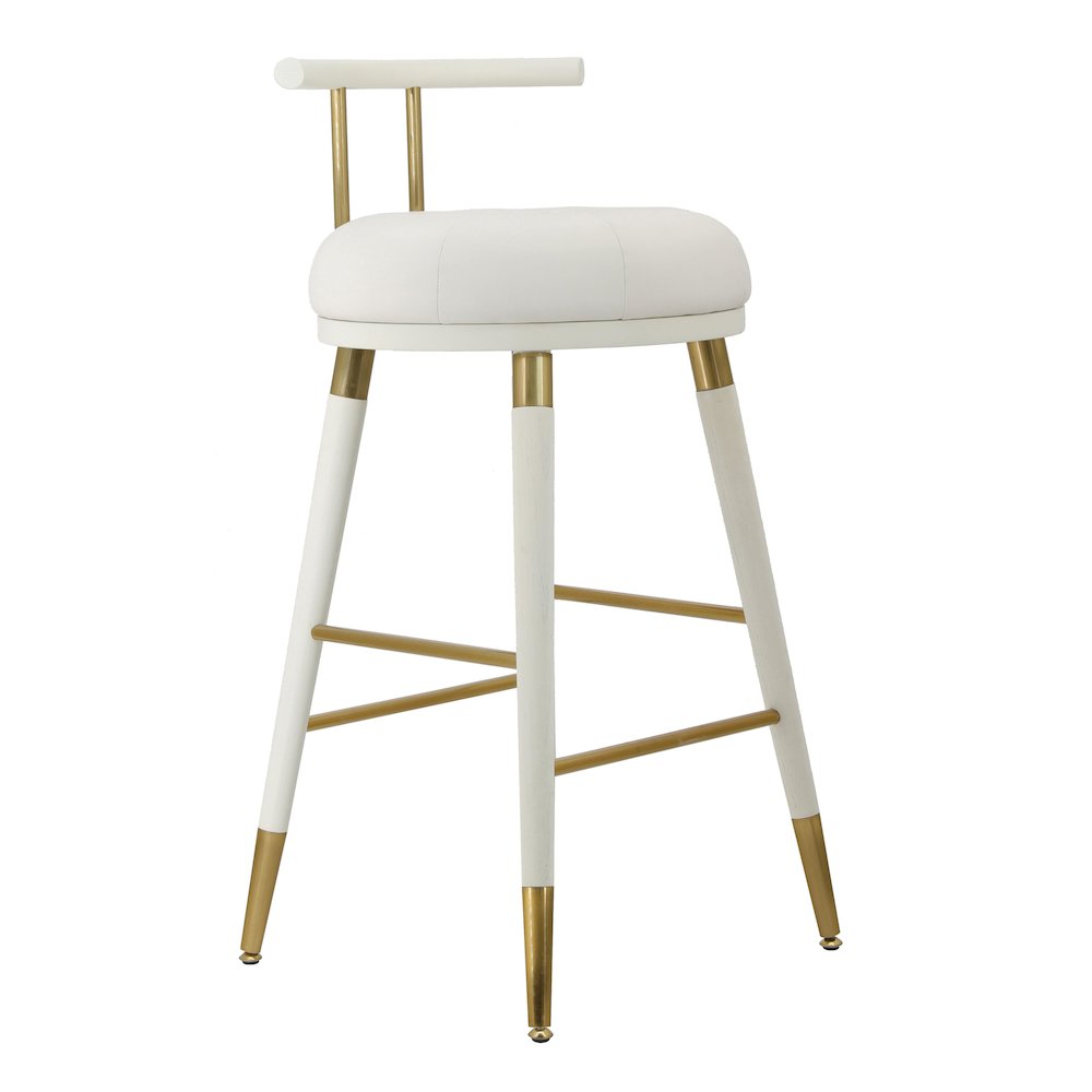 Juniper White Vegan Leather Counter Stool. Picture 1