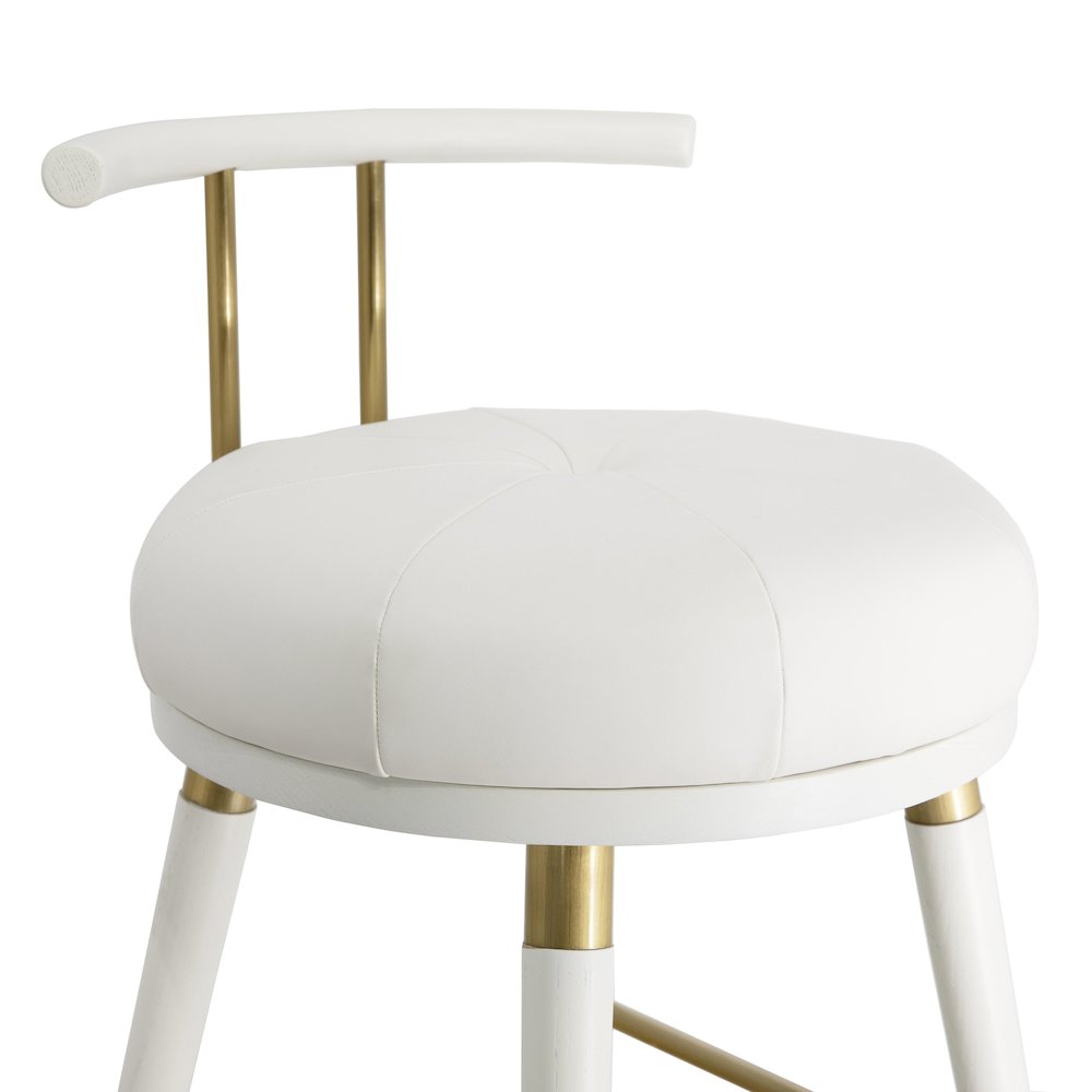Juniper White Vegan Leather Counter Stool. Picture 4