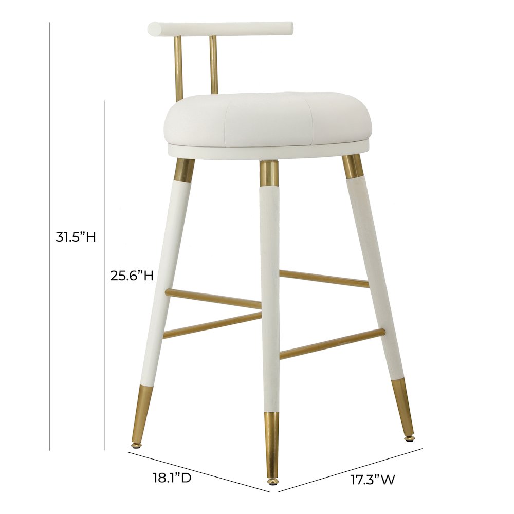 Juniper White Vegan Leather Counter Stool. Picture 6
