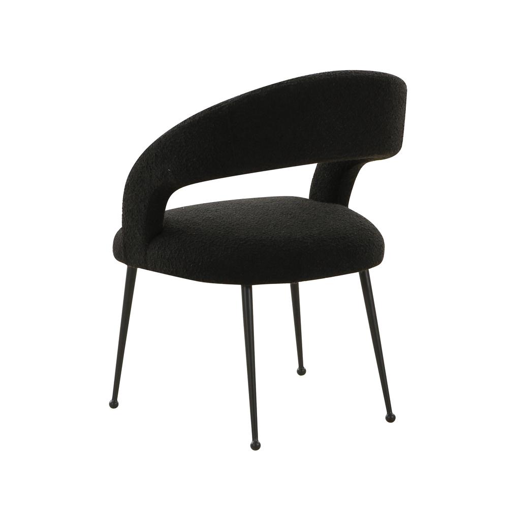 Rocco Black Boucle Dining Chair. Picture 3