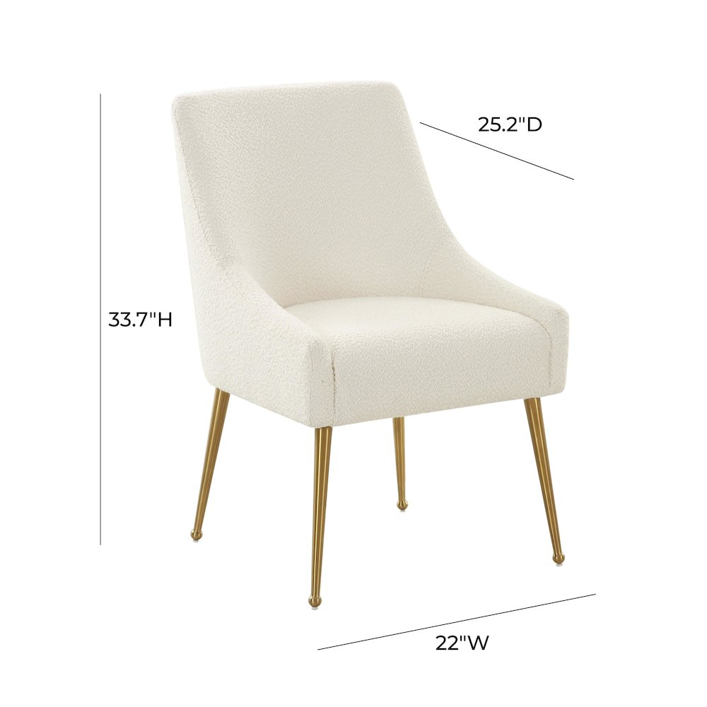 Beatrix Cream Performance Boucle Side Chair. Picture 6