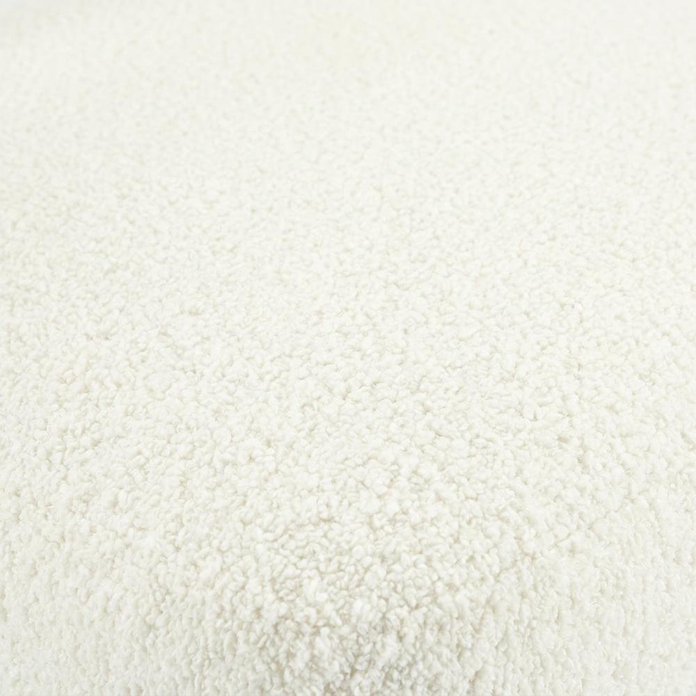 Boucle Accent Chair with Ash Wood Legs for Living Room or Bedroom, Cream. Picture 6