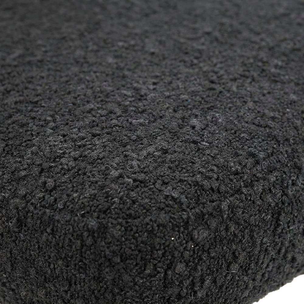 Boucle Accent Chair with Ash Wood Legs, Comfy Side Chair for Living Room, Black. Picture 6