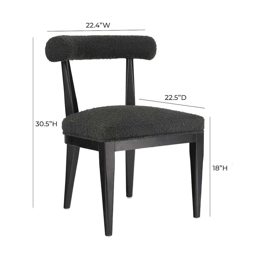 Palla Black Boucle Dining Chair. Picture 6