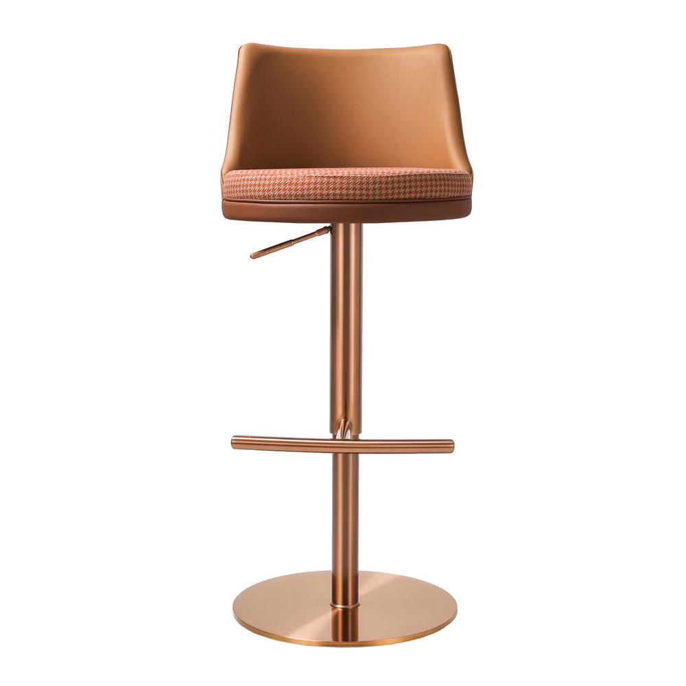 Reagan Cafe Au Lait Houndstooth Adjustable Swivel Stool. Picture 2