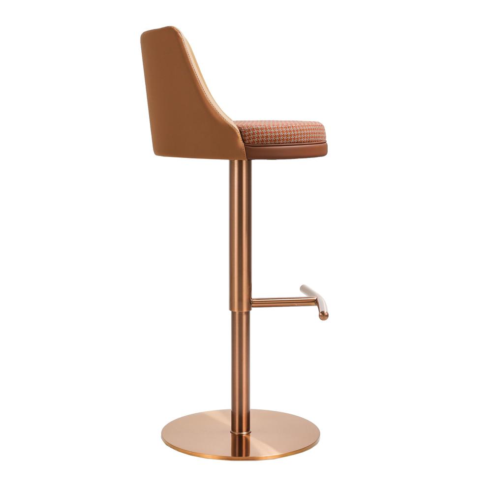Reagan Cafe Au Lait Houndstooth Adjustable Swivel Stool. Picture 4