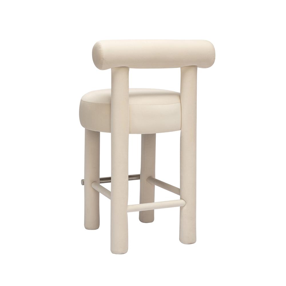 Carmel Cream Velvet Counter Stool. Picture 2