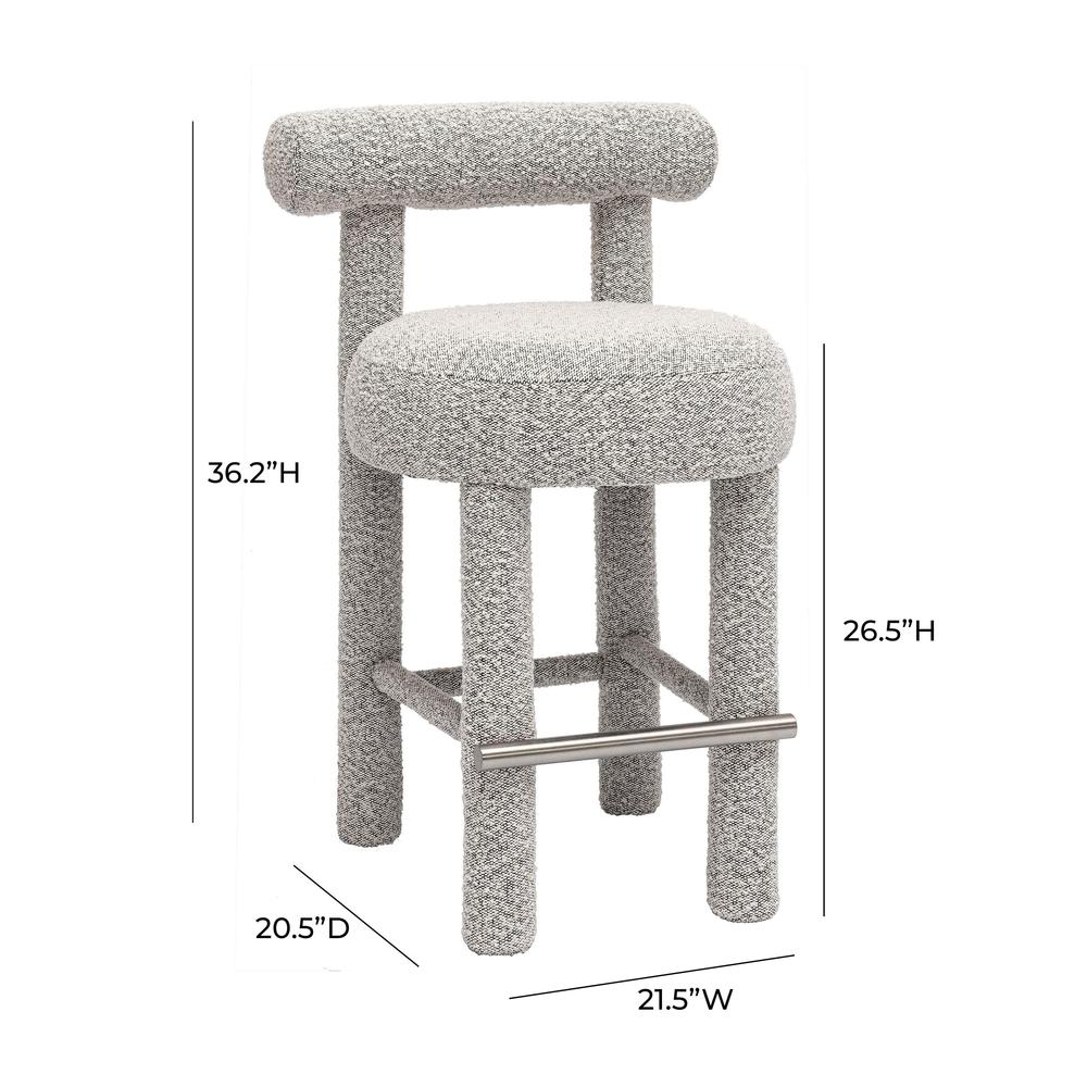 Carmel Black & White Boucle Counter Stool. Picture 4