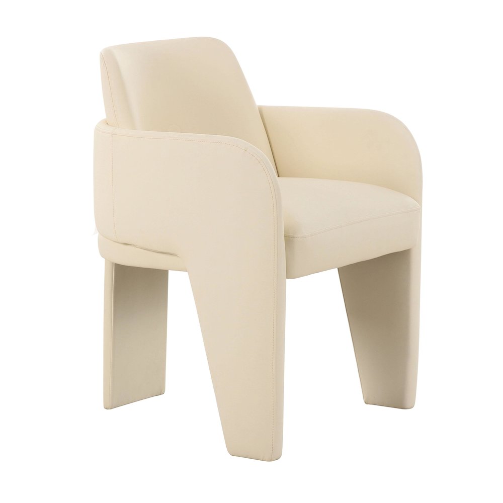 Leo Cream Performance Vegan Leather Dining Chair. Picture 1