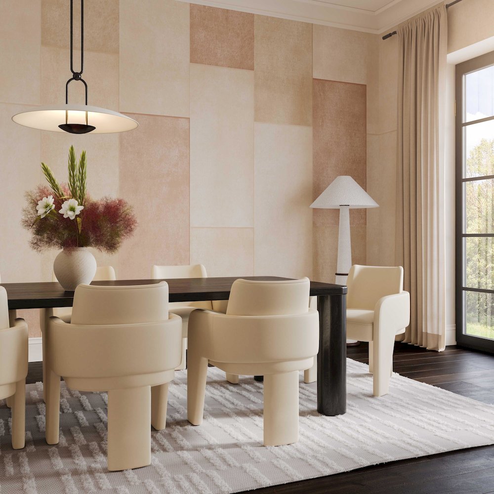 Leo Cream Performance Vegan Leather Dining Chair. Picture 2