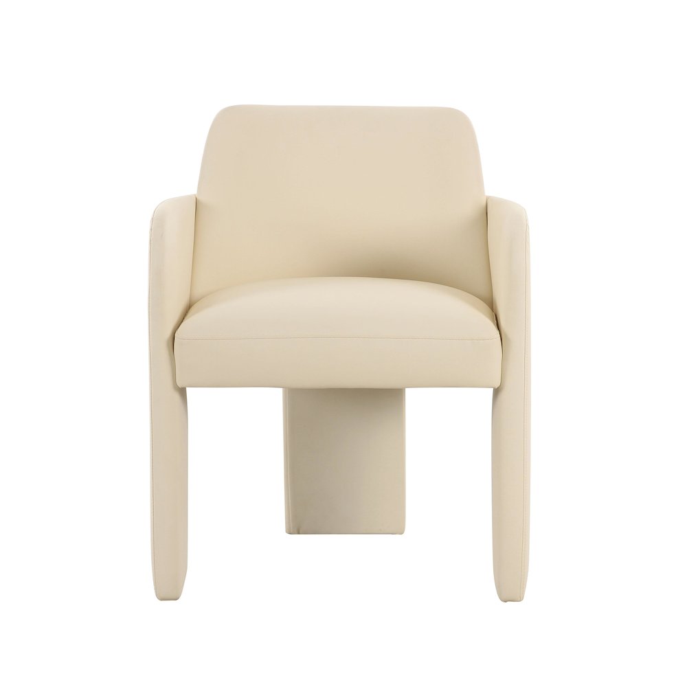 Leo Cream Performance Vegan Leather Dining Chair. Picture 3