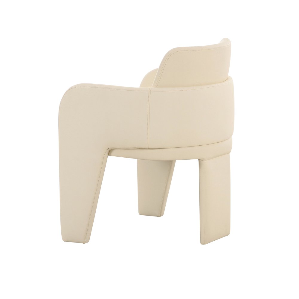 Leo Cream Performance Vegan Leather Dining Chair. Picture 4