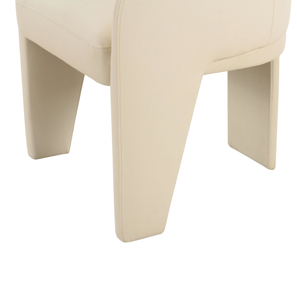 Leo Cream Performance Vegan Leather Dining Chair. Picture 5