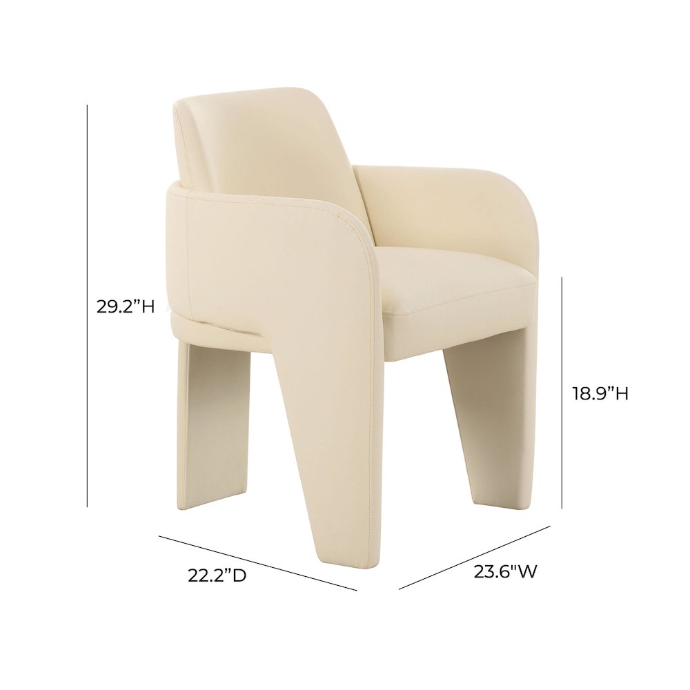 Leo Cream Performance Vegan Leather Dining Chair. Picture 6