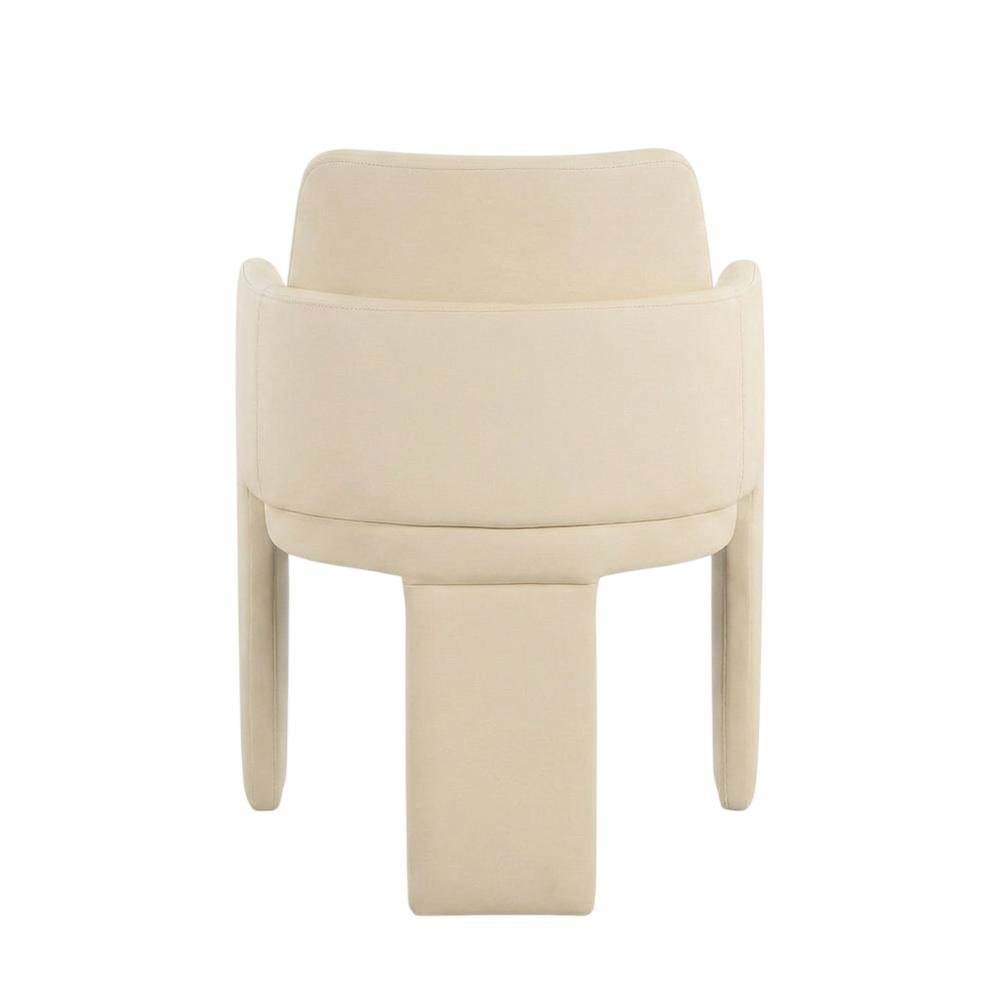 Vegan Leather Upholstered Dining Chair with Spring Seat for Dining Room, Cream. Picture 1