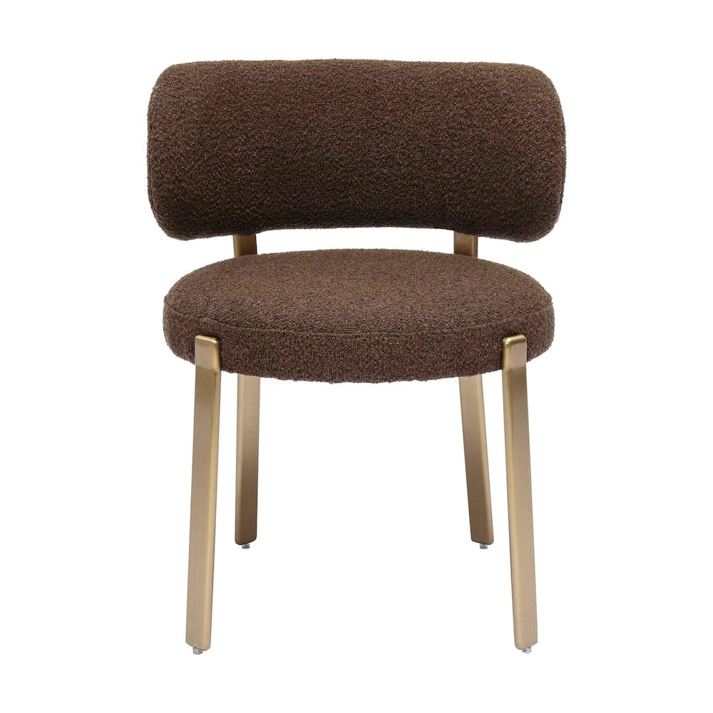 Margaret Chocolate Brown Boucle Dining Chair. Picture 3
