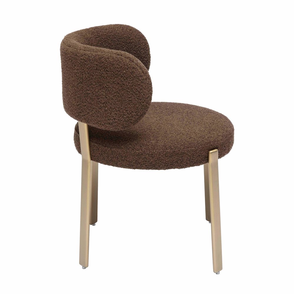Margaret Chocolate Brown Boucle Dining Chair. Picture 4