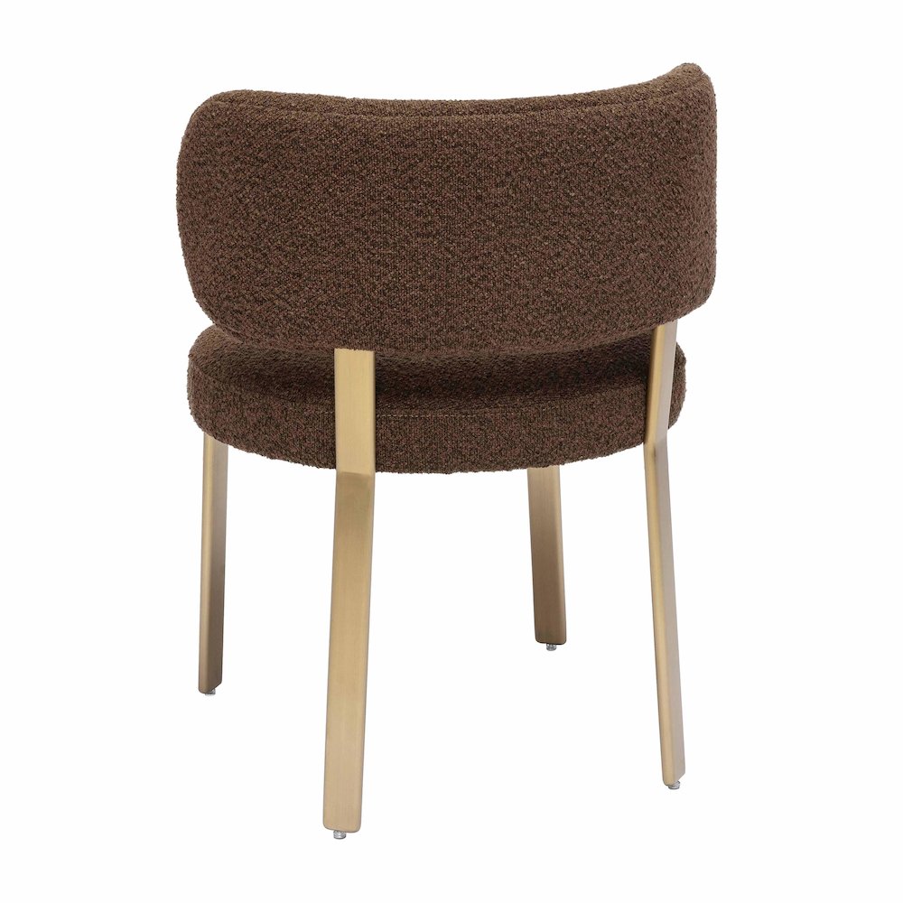 Margaret Chocolate Brown Boucle Dining Chair. Picture 5