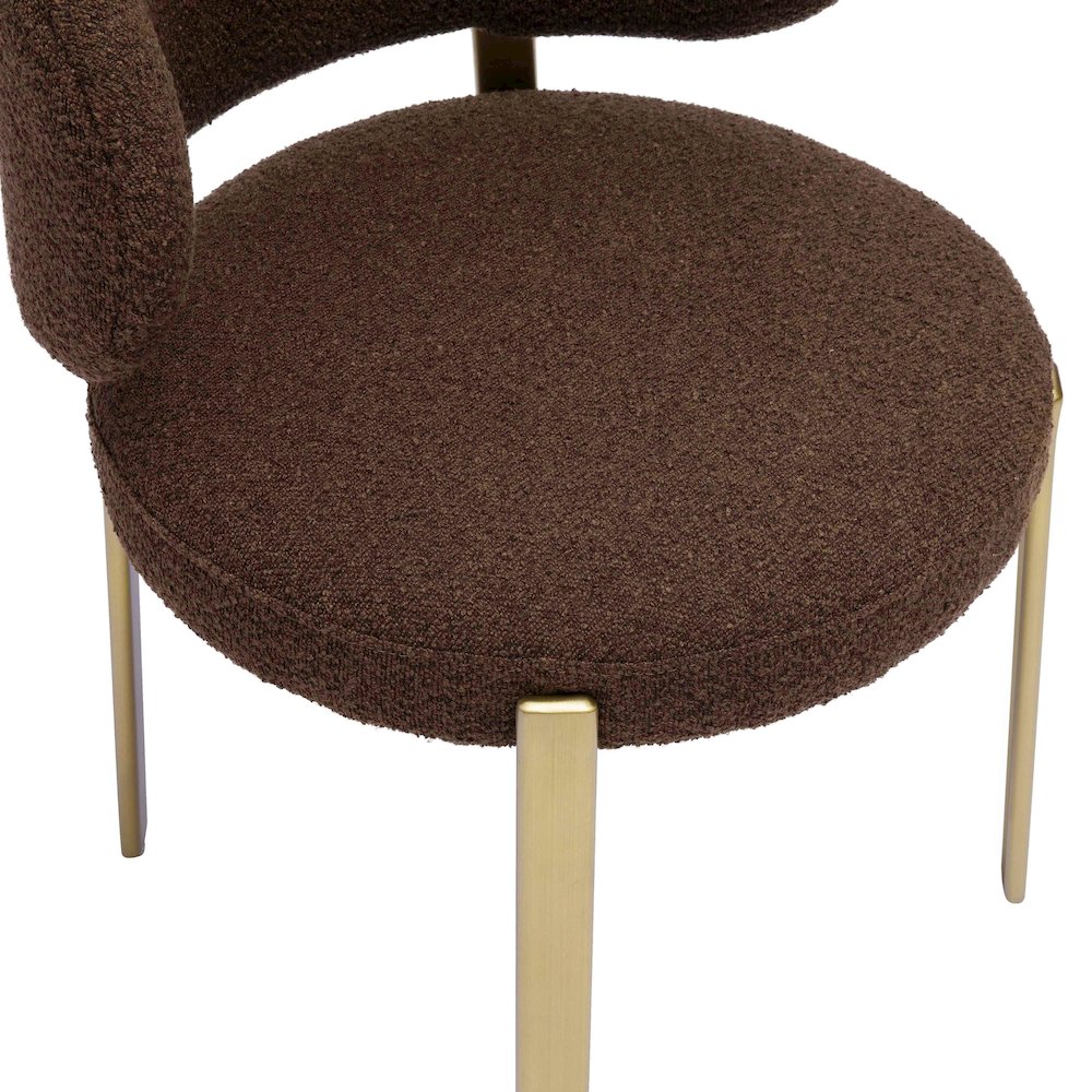 Margaret Chocolate Brown Boucle Dining Chair. Picture 7