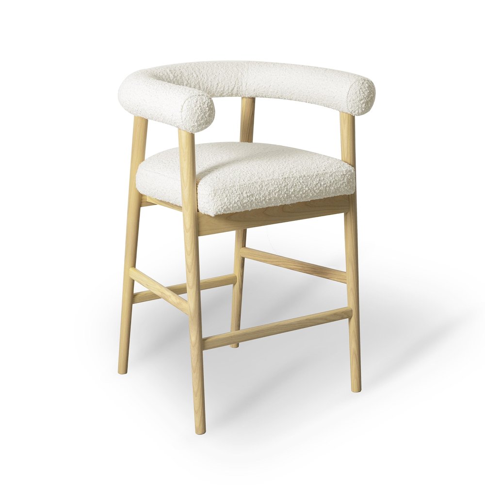 Spara Cream Boucle Counter Stool. Picture 1